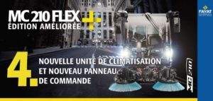 MC 210 FLEX : UN AVENIR MEILLEUR POUR 2021 !\n\nDécouvrez comment nous avons amélioré notre balayeuse compacte MC 210 pour la rendre encore meilleure !\n\n AMELIORATION 4\n\nConfort ergonomique accru pour les opérateurs.